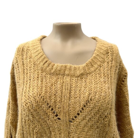 Madewell Charley Pullover Sweater Knit Crop Boxy Fit Heather Honeysuckle Women M - Picture 15 of 15